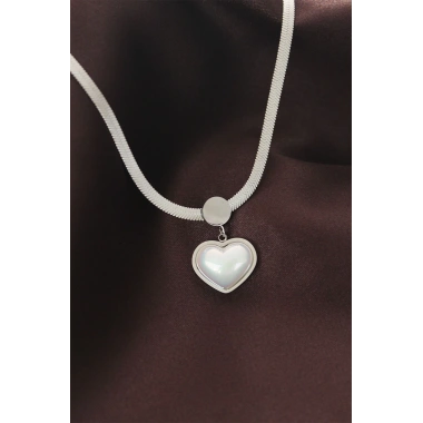 316L Çelik İtalyan Zincir Kalp Kolye