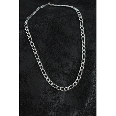 316L Çelik Kalın Figaro Zincir Model Gümüş Renk Erkek Kolye