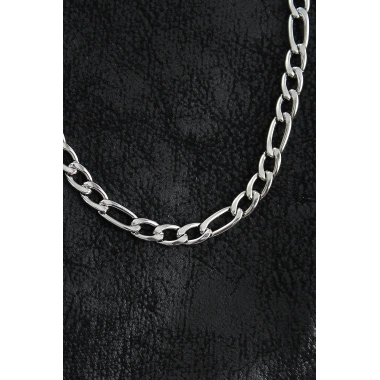 316L Çelik Kalın Figaro Zincir Model Gümüş Renk Erkek Kolye