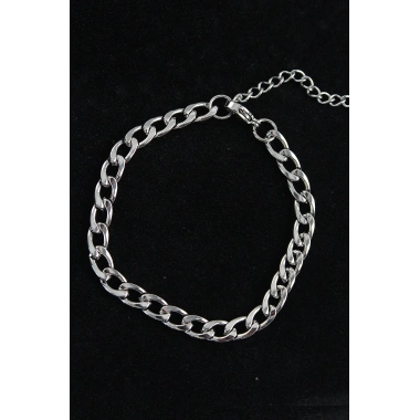 316L Çelik Kalın Klasik Model Gümüş Renk Erkek Bileklik