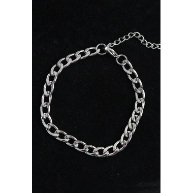 316L Çelik Kalın Klasik Model Gümüş Renk Erkek Bileklik