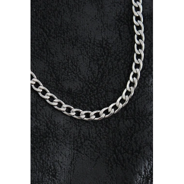 316L Çelik Kalın Klasik Zincir Model Gümüş Renk Erkek Kolye