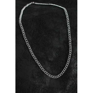 316L Çelik Klasik Oval Zincir Model Gümüş Renk Erkek Kolye