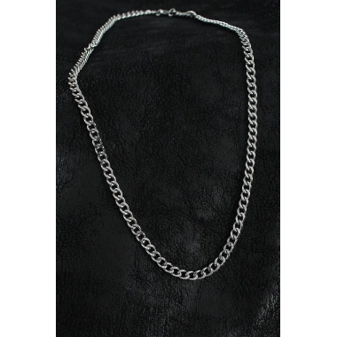 316L Çelik Klasik Zincir Model Gümüş Renk Erkek Kolye