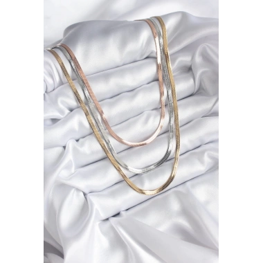 316L Çelik Mix Renk İtalyan Zincir Model Kadın Kolye