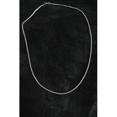 316L Çelik Örme Zincir Model Gümüş Renk Erkek Kolye