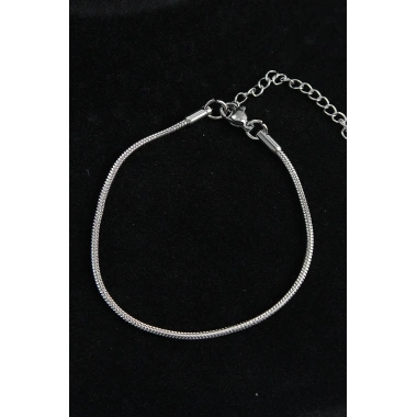 316L Çelik Oval İtalyan Model Gümüş Renk Erkek Bileklik