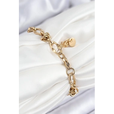 316L Çelik Parçalı Zincir Model Gold Renk Kadın Bileklik