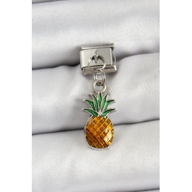 316L Çelik Sallantılı Ananas Model Gümüş Renk Nomination Charm