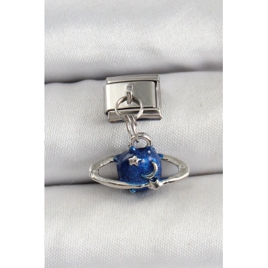 316L Çelik Sallantılı Satürn Model Gümüş Renk Nomination Charm