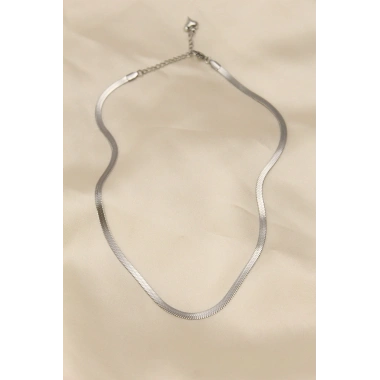 316L Çelik Silver Renk 45 cm İtalyan Zincir Model Kadın Kolye