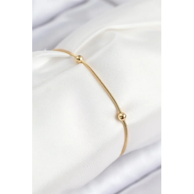 316L Çelik Topcuk Model Gold Renk Kadın Bileklik