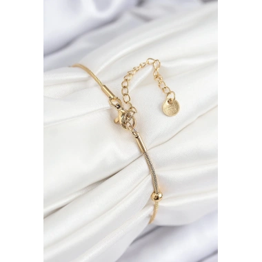 316L Çelik Topcuk Model Gold Renk Kadın Bileklik