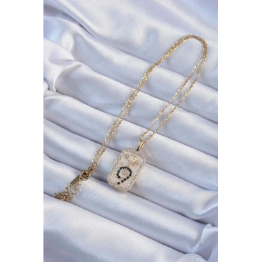 316L Çelik Zincir Altın Renk Zirkon Taşlı Minimal Papatya Figürlü Tarot Kolye