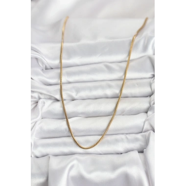 316L Çelik Zincir Gold Renk 60 cm Yılan Zincir Kadın Kolye