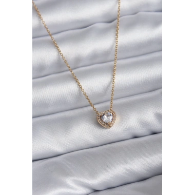 316L Çelik Zincir Gold Renk Charm Kadın Kolye