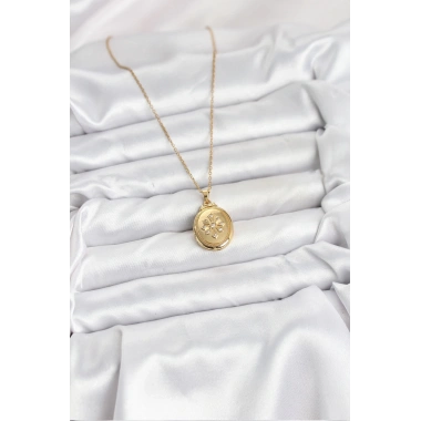 316L Çelik Zincir Gold Renk Kapaklı Açılabilir Model Kadın Kolye