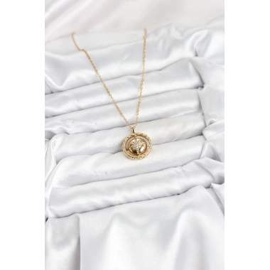 316L Çelik Zincir Gold Renk Kutup Yıldızı Model Kadın Kolye