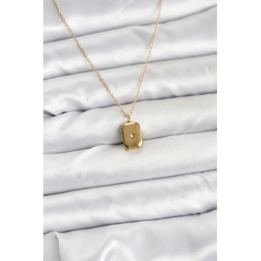 316L Çelik Zincir Gold Renk Minimal Kutup Yıldızı Model Kadın Kolye