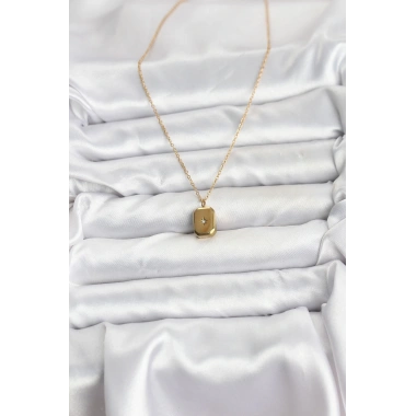 316L Çelik Zincir Gold Renk Minimal Kutup Yıldızı Model Kadın Kolye