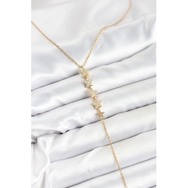 316L Çelik Zincir Gold Renk Yıldız Model Y Kolye