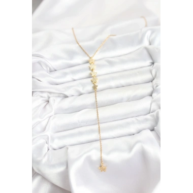 316L Çelik Zincir Gold Renk Yıldız Model Y Kolye