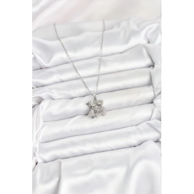 316L Çelik Zincir Gümüş Renk Erkek Kız Model Kadın Kolye