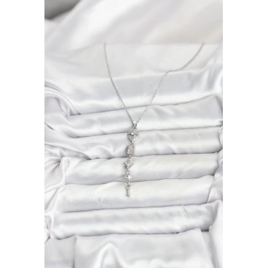 316L Çelik Zincir Gümüş Renk Kutup Yıldızı Enerji Model Kadın Y Kolye