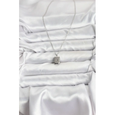 316L Çelik Zincir Gümüş Renk Minimal Kutup Yıldızı Model Kadın Kolye