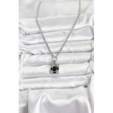 316L Çelik Zincir Gümüş Renk Vintage Model Kadın Kolye