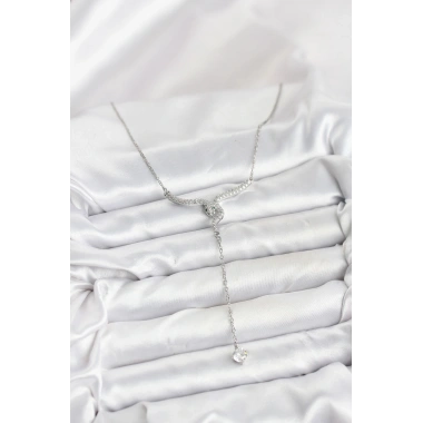 316L Çelik Zincir Gümüş Renk Yılan Model Y Kolye