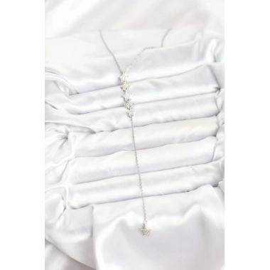 316L Çelik Zincir Gümüş Renk Yıldız Model Y Kolye