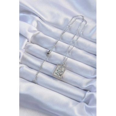 316L Çelik Zincir Gümüş Renk Zirkon Taşlı Aslan Figürlü Tarot Kolye