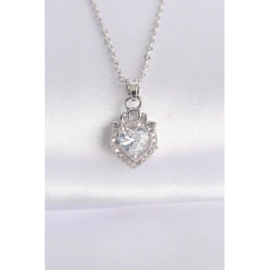 316L Çelik Zincir Gümüş Renk Zirkon Taşlı Rapunzel Kolye