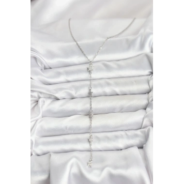 316L Çelik Zincir Gümüş Renkli Yıldız Model Kadın Y Kolye