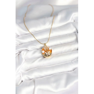 316L Çelik Zincir Kelebek Model Sanatsal Portre Kadın Kolye