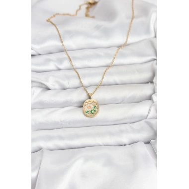 316L Çelik Zincir Papatya Figürlü Kadın Kolye