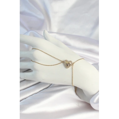 316L Çelik Zincirli Gold Renk Kalp Figürlü Şahmeran