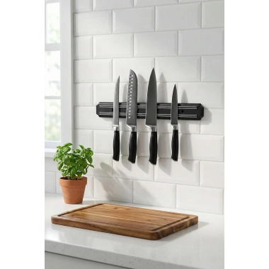 32 cm Şerit Mıknatıslı Bıçak Tutucu – Mutfak Duvar Askısı, Bıçak Organizeri