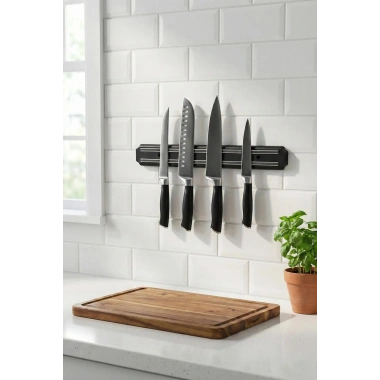 32 cm Şerit Mıknatıslı Bıçak Tutucu – Mutfak Duvar Askısı, Bıçak Organizeri