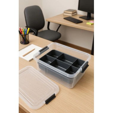 3,20 L Şeffaf Saklama Kutusu & Organizer Düzenleme Kutusu