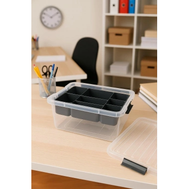 3,20 L Şeffaf Saklama Kutusu & Organizer Düzenleme Kutusu