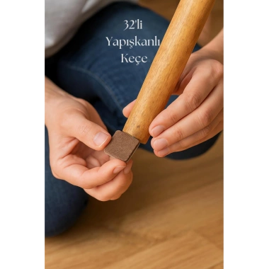 32’li Yapışkanlı Mobilya Masa Sandalye Parke Zemin Ayak Koruyucu Kaydırmaz Keçe