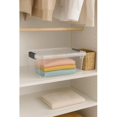 34 L Şeffaf Saklama Kutusu & Düzenleme Kutusu & Oyuncak Kutusu