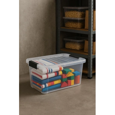 34 L Şeffaf Saklama Kutusu & Düzenleme Kutusu & Oyuncak Kutusu