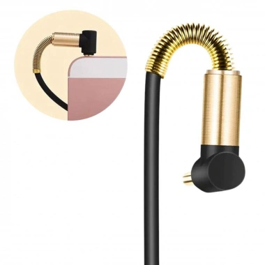 3.5mm AUX Kablosu Jak Erkek Erkek L Tipi 1 Metre Ses Aktarım Kablosu (5468)