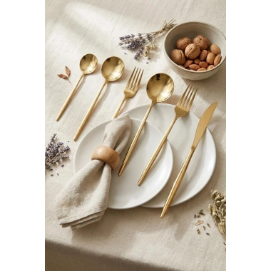 36 Parça Lüks Gold Paslanmaz Çelik Çatal Kaşık Bıçak Takımı