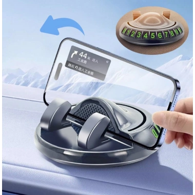 360° Dönebilen Yapışkanlı Numaratörlü Araç Telefon Tutucu (5468)
