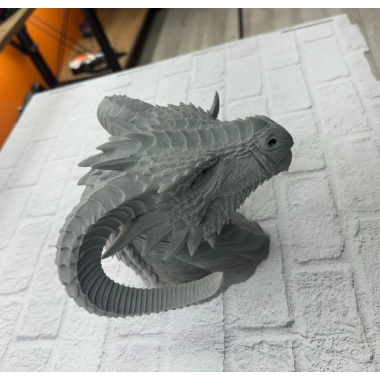 3D Ejderha Başı Heykeli Koleksiyonluk Dekoratif Figür 22x17 cm