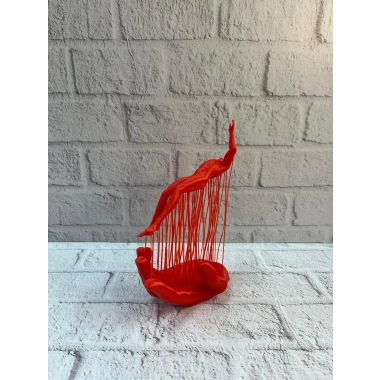 3D El İnsan Figürü Kırmızı Minimal Modern Ev ve Ofis Dekoru 12x18 cm